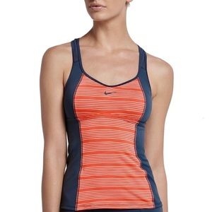 Nike Heather Stripe Racerback Tankini Top Women's Size XL